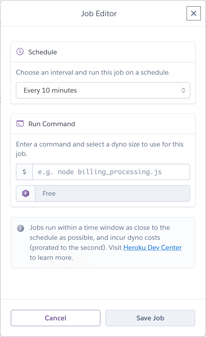 Job editor for Heroku Scheduler Addon